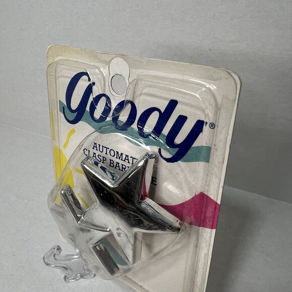 Goody Vintage Automatic Clasp Barrette Silver Stars 1989 Hair NOS 2867 - Picture 6 of 8